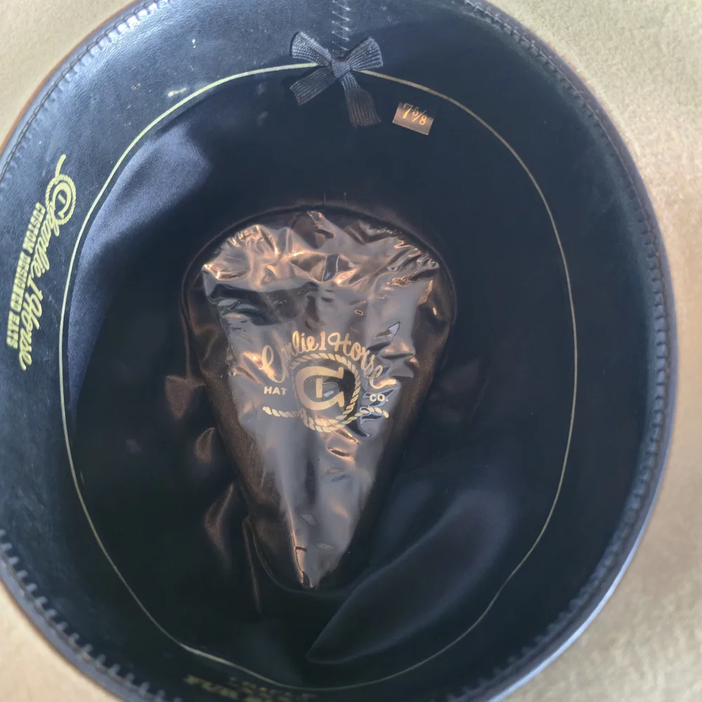 Charlies Black Cowboy Hat with Logo - Picture 2 of 2